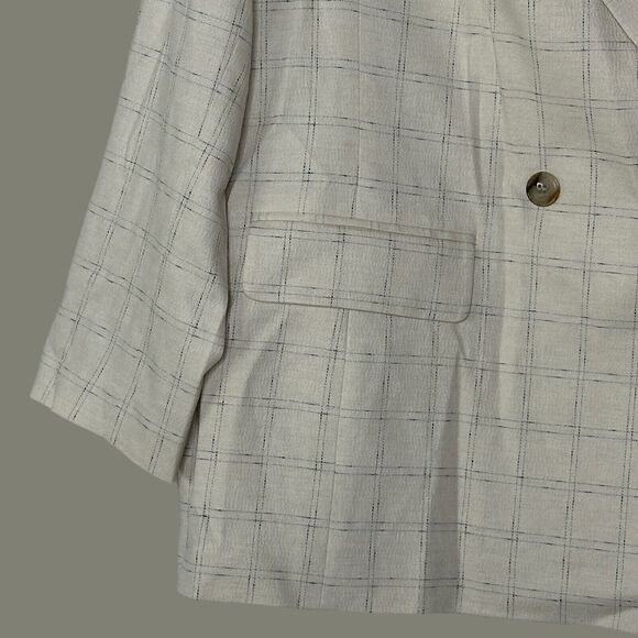 Madewell Cream Plaid Blazer - Picture 7 of 11
